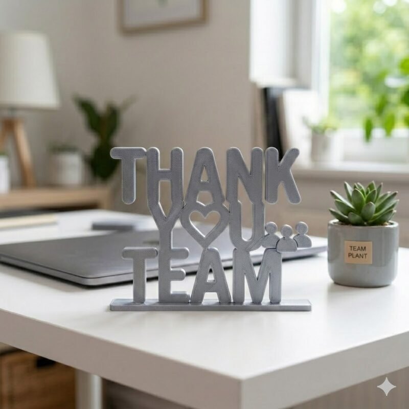 Thank You Team 3D Printed Desk Sign for Office & Team Workspace Decor - Image 9