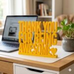 Thank You For Being Awesome 3D Printed Desk Sign for Employee Appreciation & Office Decor - Image 3