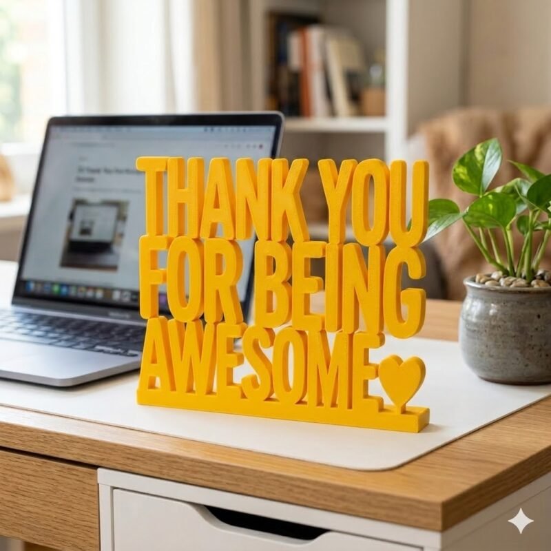 Thank You For Being Awesome 3D Printed Desk Sign for Employee Appreciation & Office Decor - Image 3