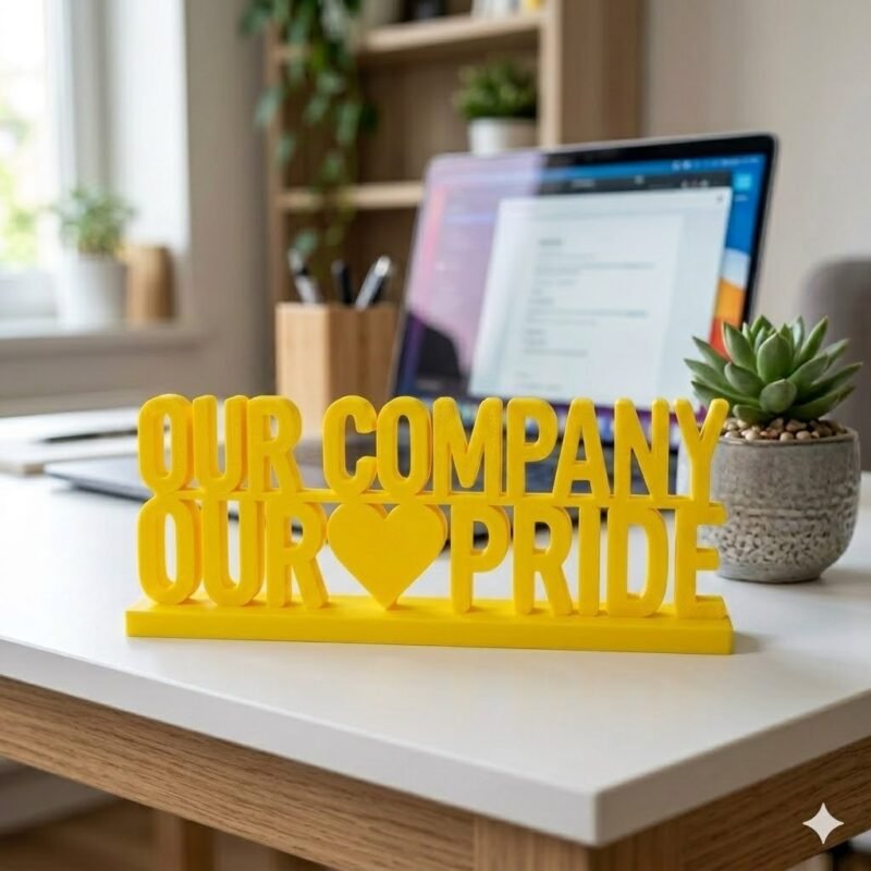 Our Company Our Pride 3D Printed Corporate Desk Sign Gift for Employees & IT Companies - Image 8