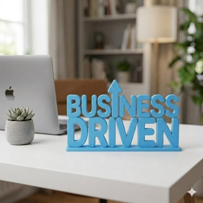 Business Driven 3D Printed Desk Sign for Office & Corporate Desk Decor - Image 4