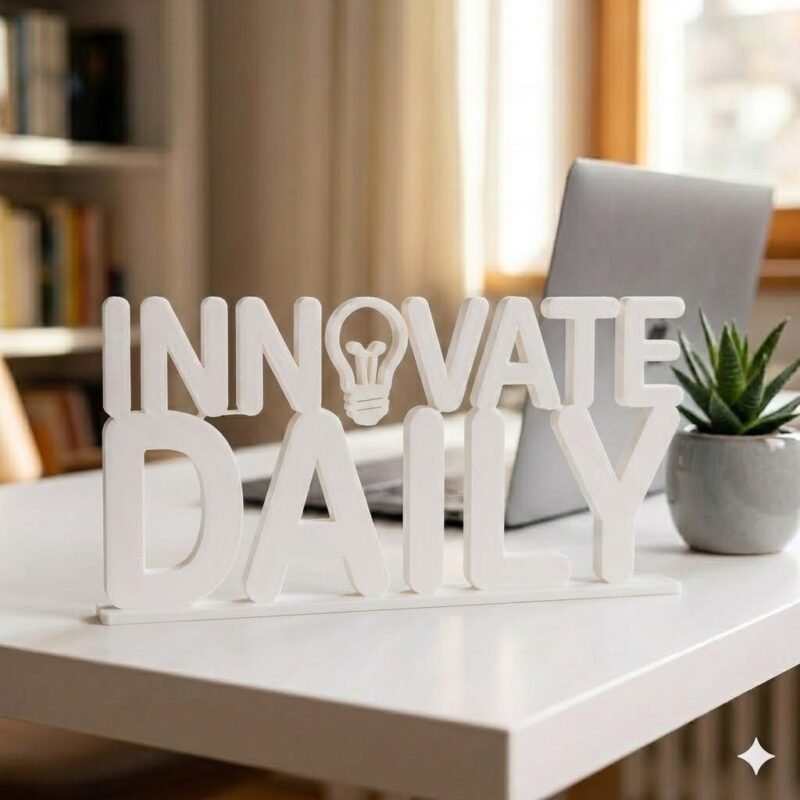 Innovate Daily 3D Printed Desk Sign for Office & Workspace Decor - Image 3