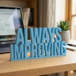 Always Improving 3D Printed Office Desk Sign | Motivational Corporate Workspace Decor - Image 7