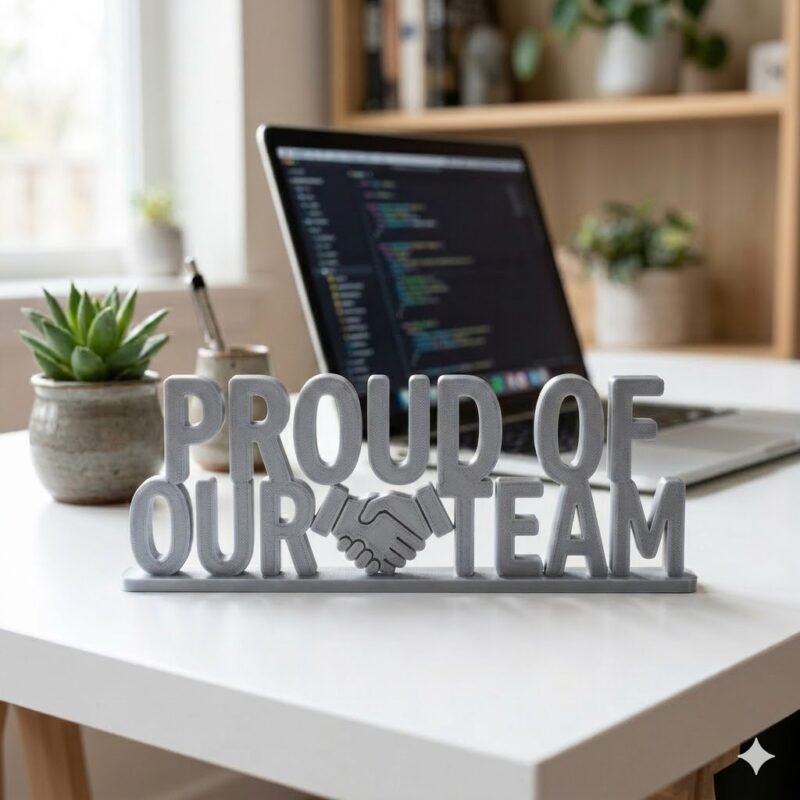 Proud Of Our Team 3D Printed Award Sign | Employee Appreciation Office Gift - Image 4