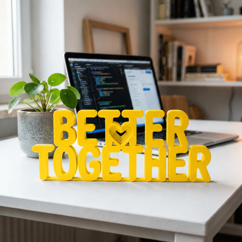 Better Together 3D Printed Desk Sign for Office & Corporate Gifts - Image 5