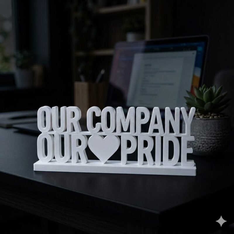 Our Company Our Pride 3D Printed Corporate Desk Sign Gift for Employees & IT Companies - Image 5