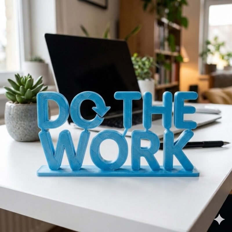 Do The Work 3D Printed Desk Sign | Motivational Office Desk Decor - Image 3