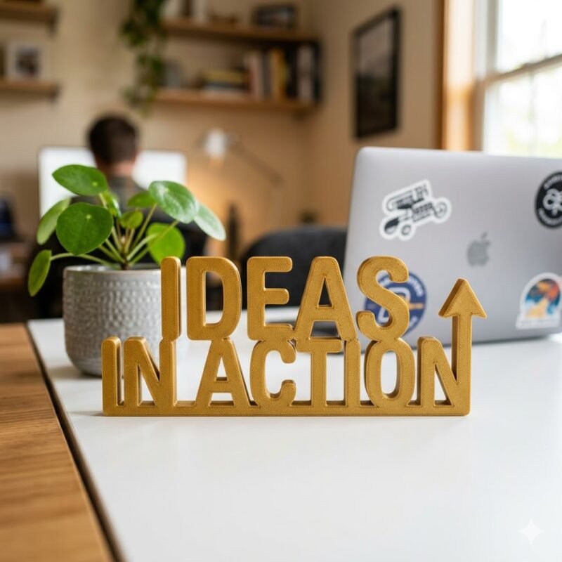 Ideas In Action 3D Printed Desk Sign for Office & Corporate Workspace Decor - Image 8