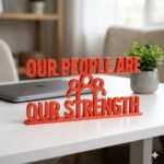 Our People Are Our Strength 3D Printed Office Desk Sign | Corporate Employee Appreciation Gift - Image 8