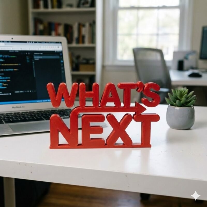 What’s Next 3D Printed Desk Sign for Office & Workspace Decor - Image 8