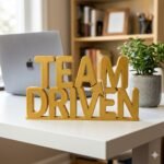 Team Driven 3D Printed Office Desk Sign | Motivational Corporate Gift