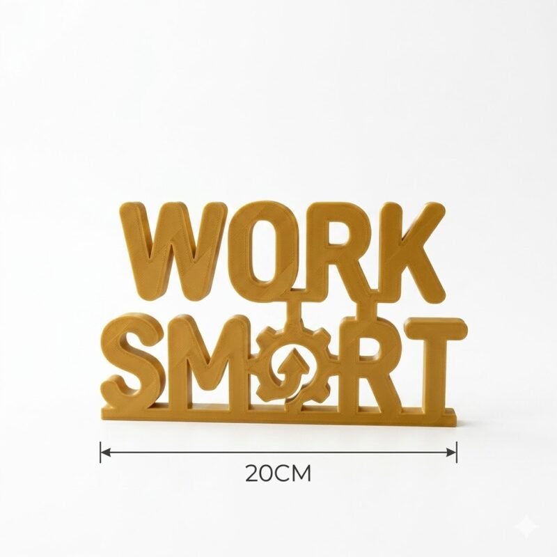 Work Smart 3D Printed Desk Sign for Office & Corporate Desk Decor - Image 3