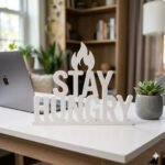 Stay Hungry 3D Printed Desk Sign | Motivational Office Workspace Decor - Image 9