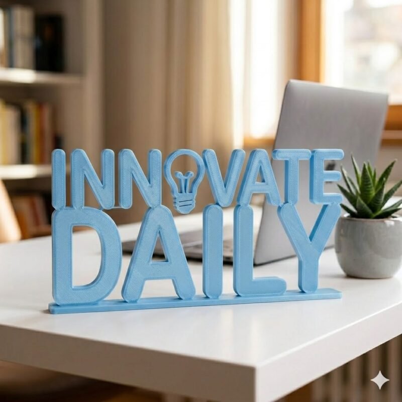 Innovate Daily 3D Printed Desk Sign for Office & Workspace Decor - Image 7