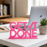Get It Done 3D Printed Desk Sign | Motivational Office Decor - Image 4