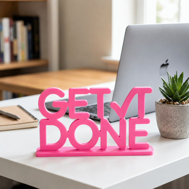 Get It Done 3D Printed Desk Sign | Motivational Office Decor - Image 4