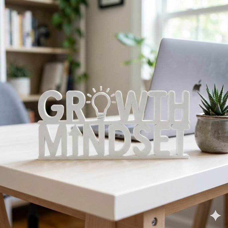 Growth Mindset 3D Printed Desk Sign for Office & Workspace Decor - Image 2