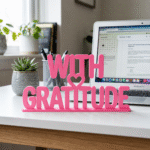 With Gratitude 3D Printed Desk Sign for Office & Business Workspace Decor - Image 2