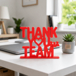 Thank You Team 3D Printed Desk Sign for Office & Team Workspace Decor - Image 7