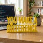 You Make A Difference 3D Printed Desk Sign for Employee Appreciation & Corporate Office Gifts - Image 9