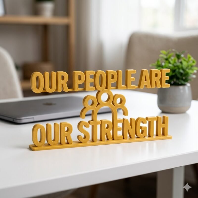 Our People Are Our Strength 3D Printed Office Desk Sign | Corporate Employee Appreciation Gift - Image 9