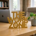 The Work Zone 3D Printed Desk Sign for Office & Workspace Decor