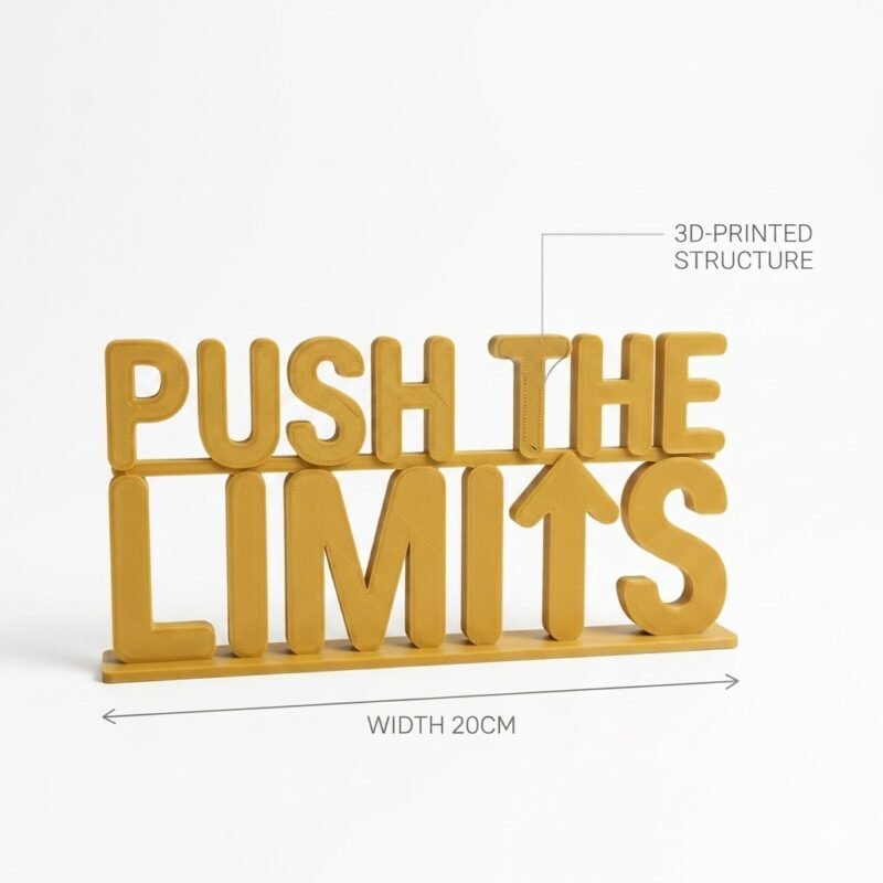 Push The Limits 3D Printed Desk Sign | Motivational Office Decor - Image 4