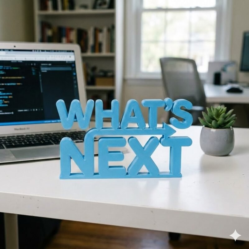 What’s Next 3D Printed Desk Sign for Office & Workspace Decor - Image 7