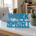 Work Smart 3D Printed Desk Sign for Office & Corporate Desk Decor - Image 8