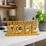 Performance Mode 3D Printed Desk Sign for Office & Corporate Workspace Decor