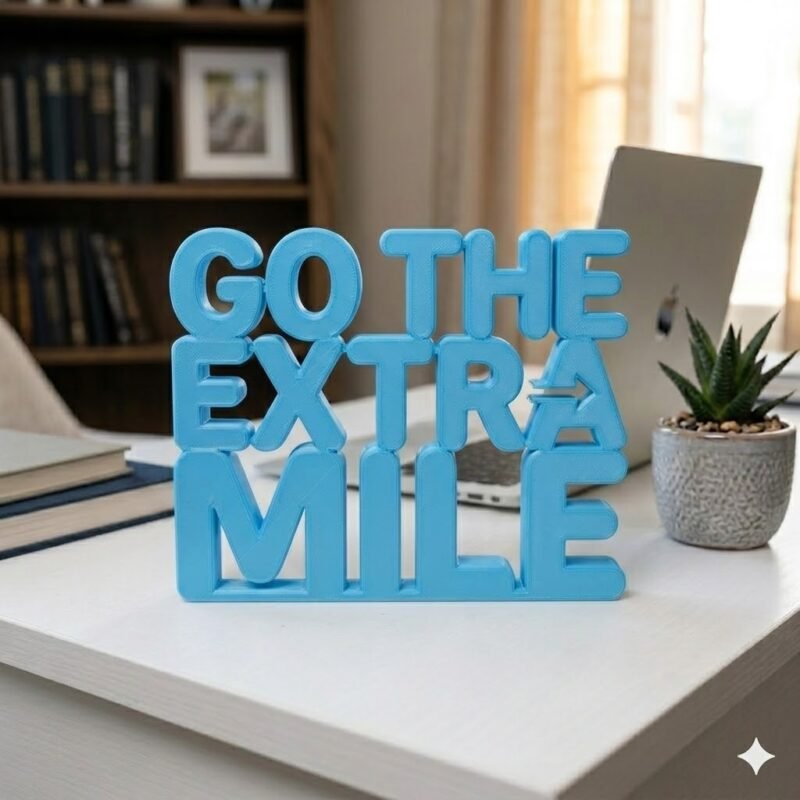 Go The Extra Mile 3D Printed Desk Sign | Motivational Office Decor - Image 6