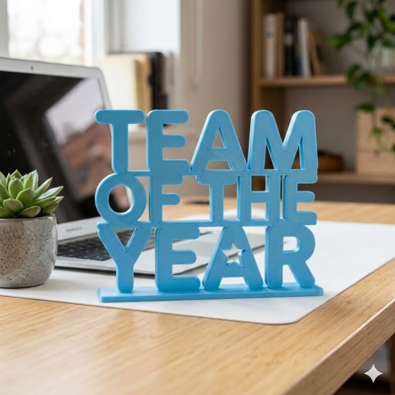Team Of The Year 3D Printed Award Sign for Office & Corporate Gifts - Image 6