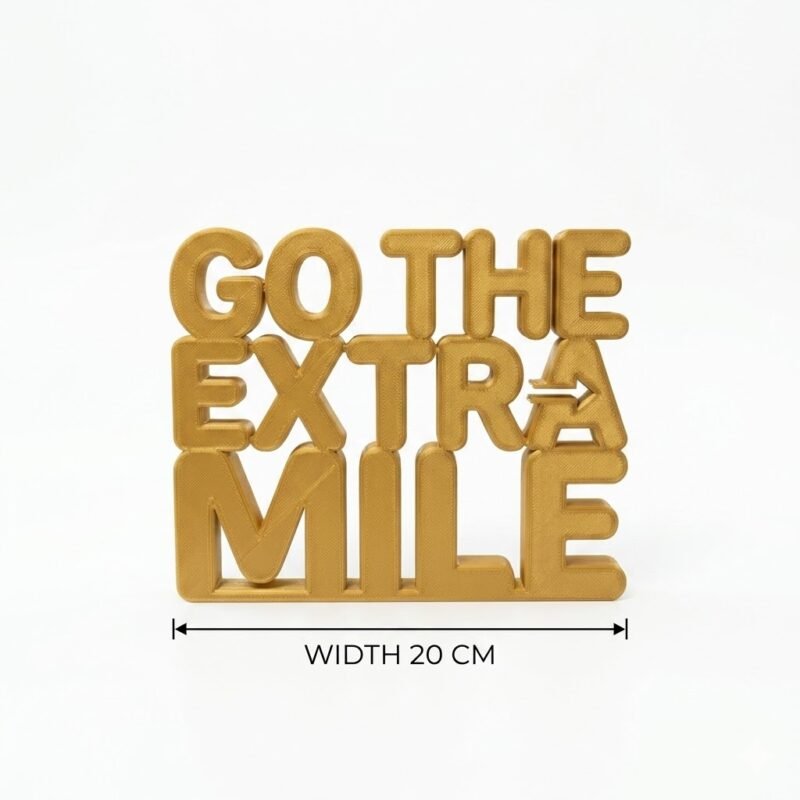 Go The Extra Mile 3D Printed Desk Sign | Motivational Office Decor - Image 2