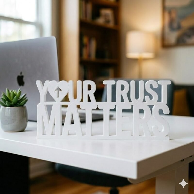 Your Trust Matters 3D Printed Desk Sign for Office Reception & Business Decor - Image 8