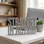 Strategy In Action 3D Printed Corporate Desk Sign | Office Motivation Gift - Image 3