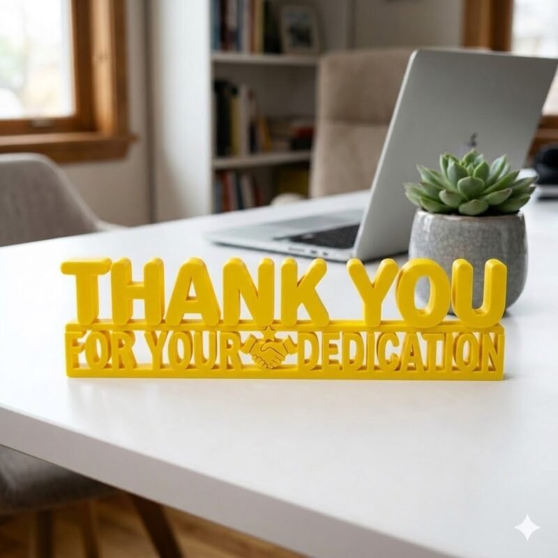 Thank You For Your Dedication 3D Printed Employee Appreciation Desk Sign Gift - Image 4