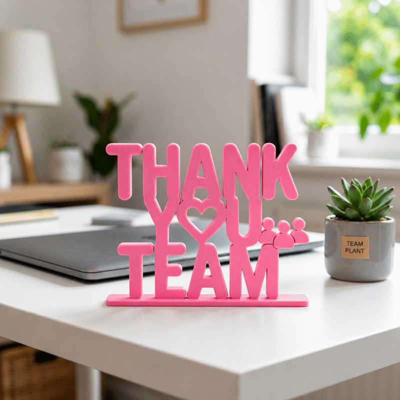 Thank You Team 3D Printed Desk Sign for Office & Team Workspace Decor - Image 6