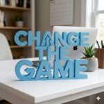 Change The Game 3D Printed Desk Sign for Office Desk Decor & Corporate Gifts - Image 6