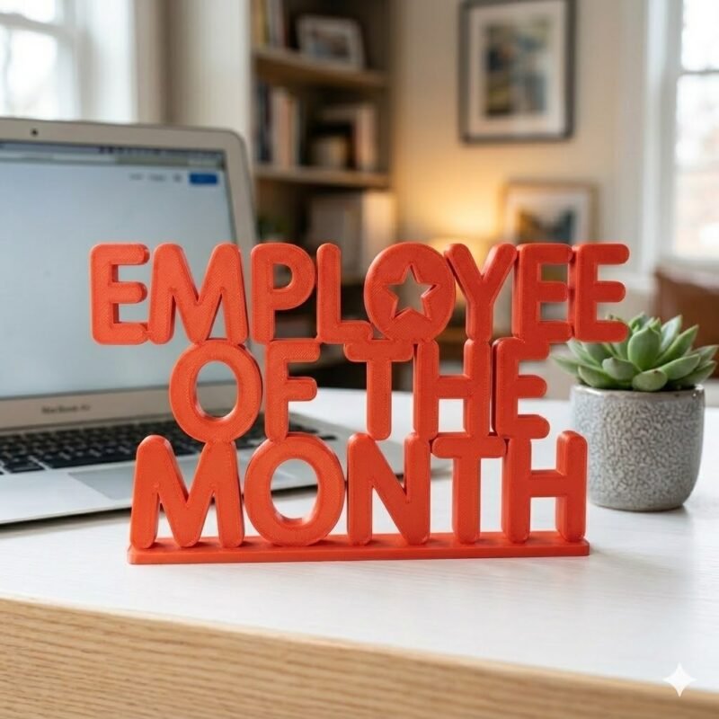 Employee Of The Month 3D Printed Desk Sign for Office Recognition Decor - Image 7