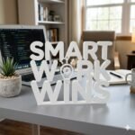 Smart Work Wins 3D Printed Office Desk Sign | Motivational Workspace Decor Gift - Image 4