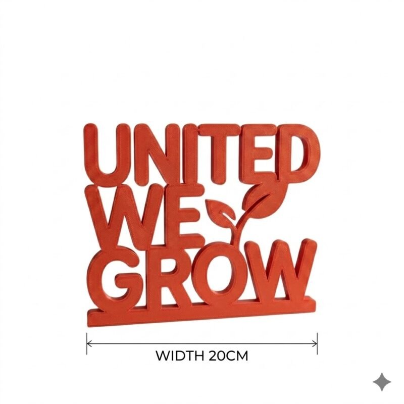 United We Grow 3D Printed Office Desk Sign | Corporate Team Motivation Gift - Image 5