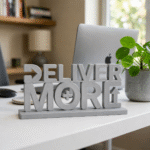 Deliver More 3D Printed Desk Sign for Office & Workspace Decor - Image 3