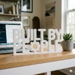 Built By People 3D Printed Desk Sign for Office & Corporate Workspace Decor - Image 4