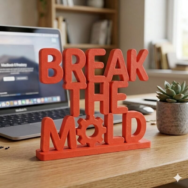 Break The Mold 3D Printed Desk Sign for Office & Startup Decor - Image 7